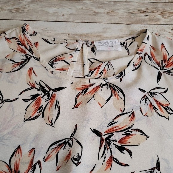 Sienna Sky Smocked Ivory Floral Top | Smocked Top | Sienna Sky Top - Picture 4 of 14